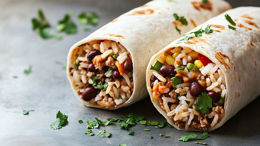 2 Stück vegane Burritos.