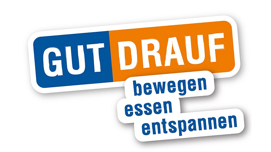 Schriftzug: GUT DRAUF bewegen, essen, entspannen